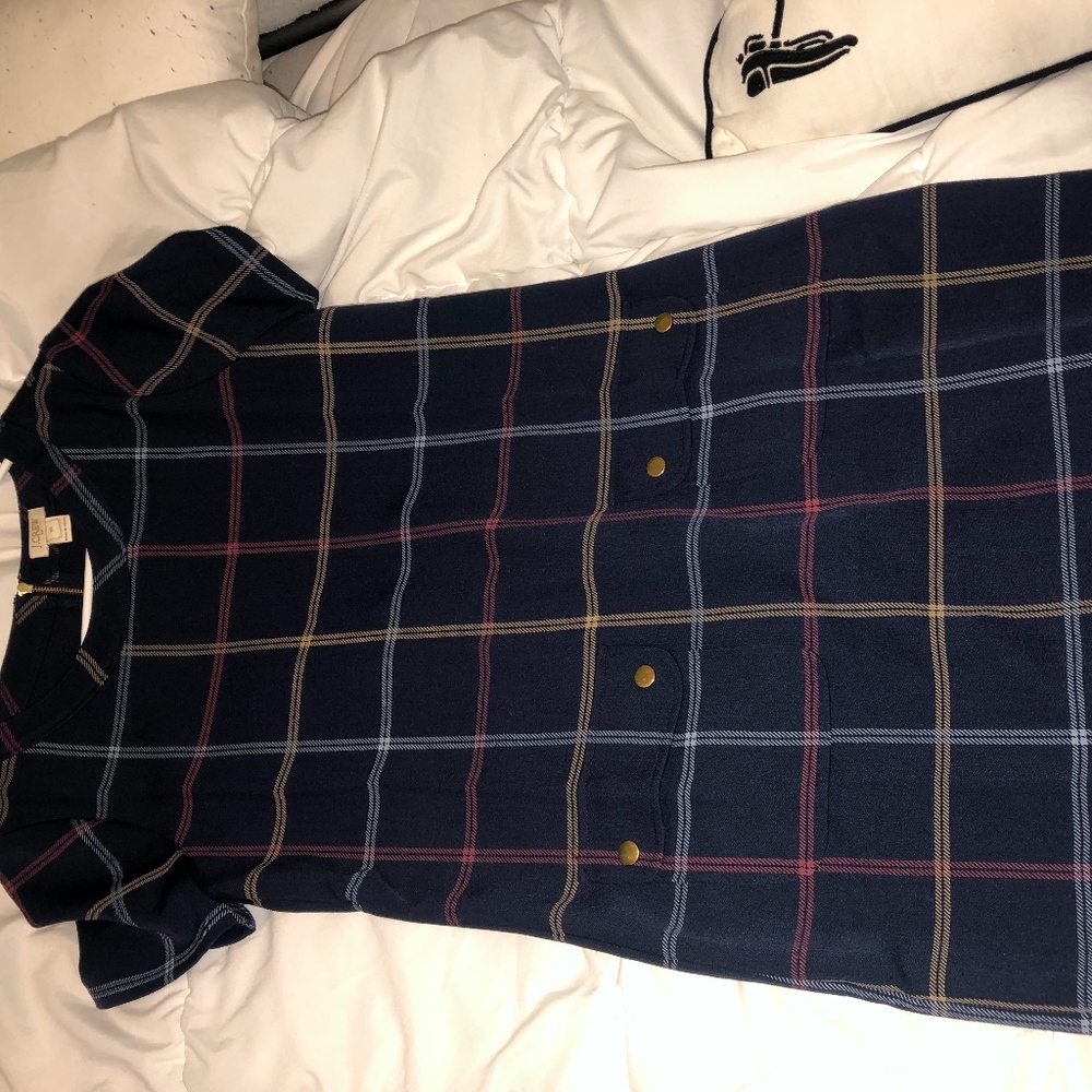 Jcrew plaid dress.